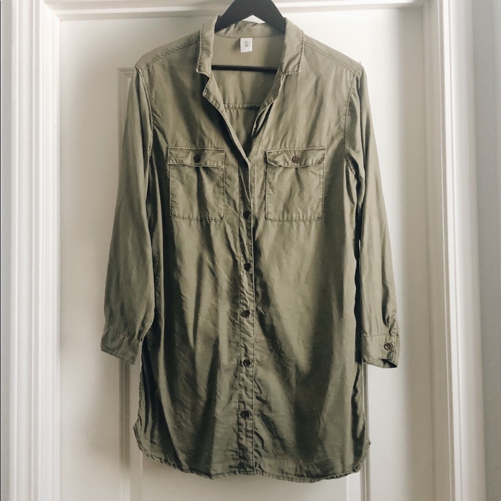 H&M Button Down Tunic Blouse